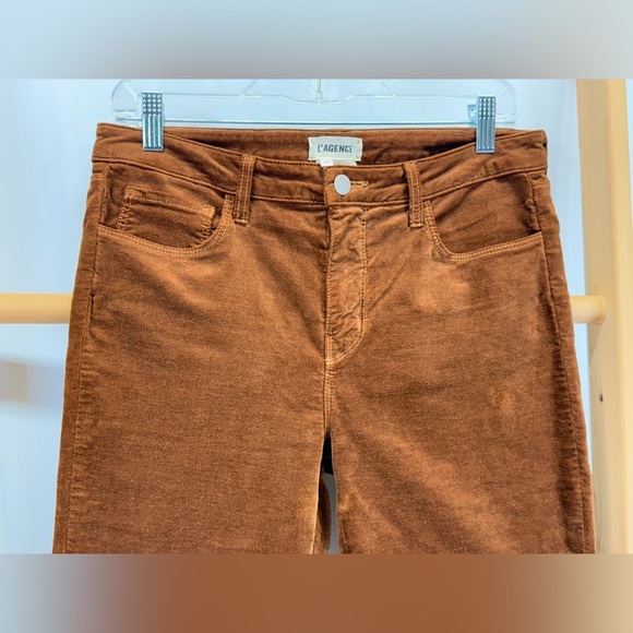 L’AGENCE The Stevie velvet crop Jean in rich ginger size 29 - Picture 3 of 12